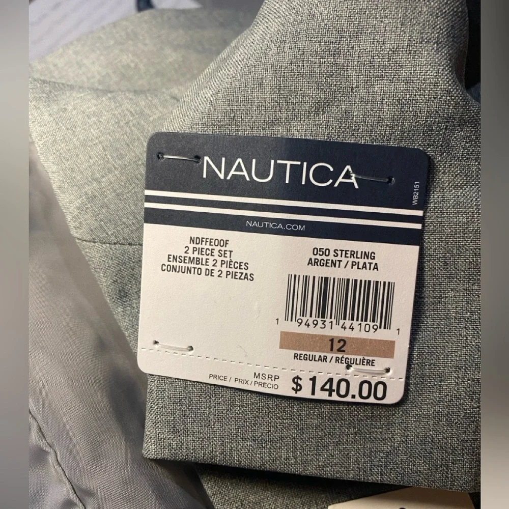 NWT Nautica Boys Grey Suit Holiday Special‎ Occasion Wedding